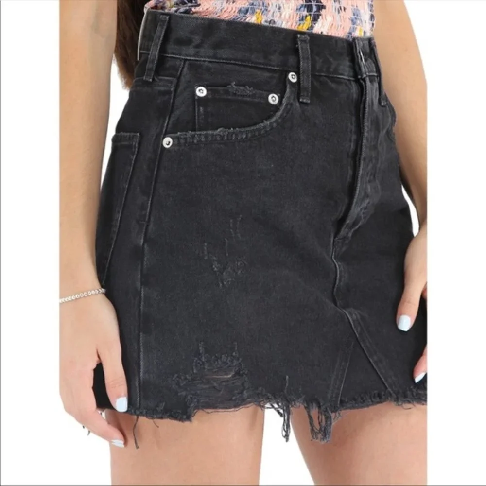 Agolde Quinn High Rise Denim Skirt Size 26